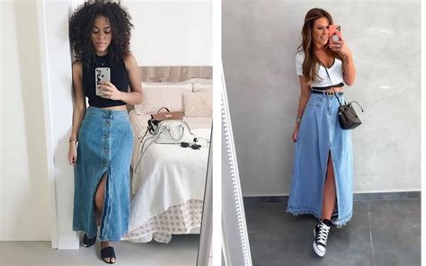 Como montar um look com saia jeans! 32 inspirações que vão te ajuda.